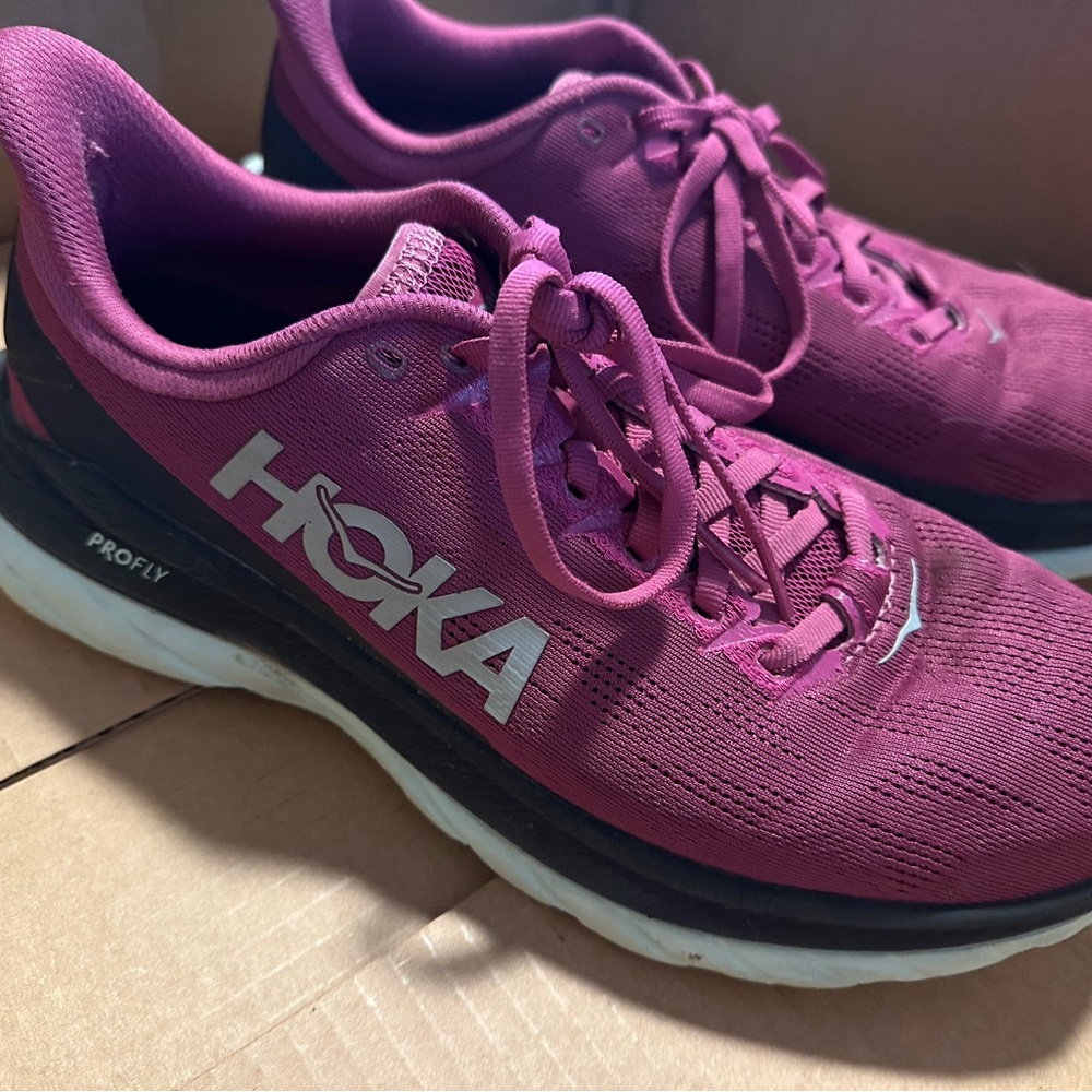 Hoka Women's Athletic Shoes in Maroon and Black
